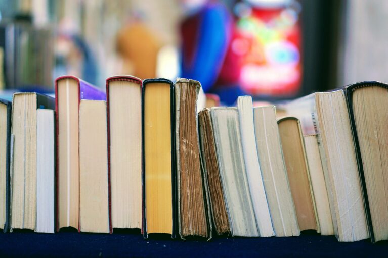 A row of books