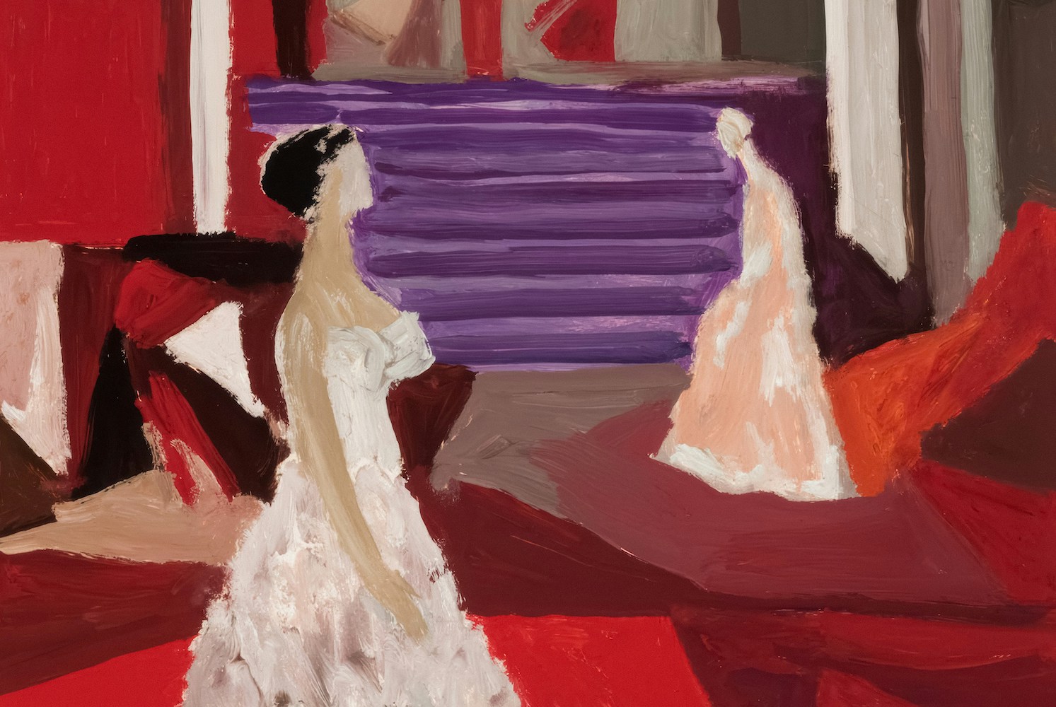 Bright painting women wearing dresses